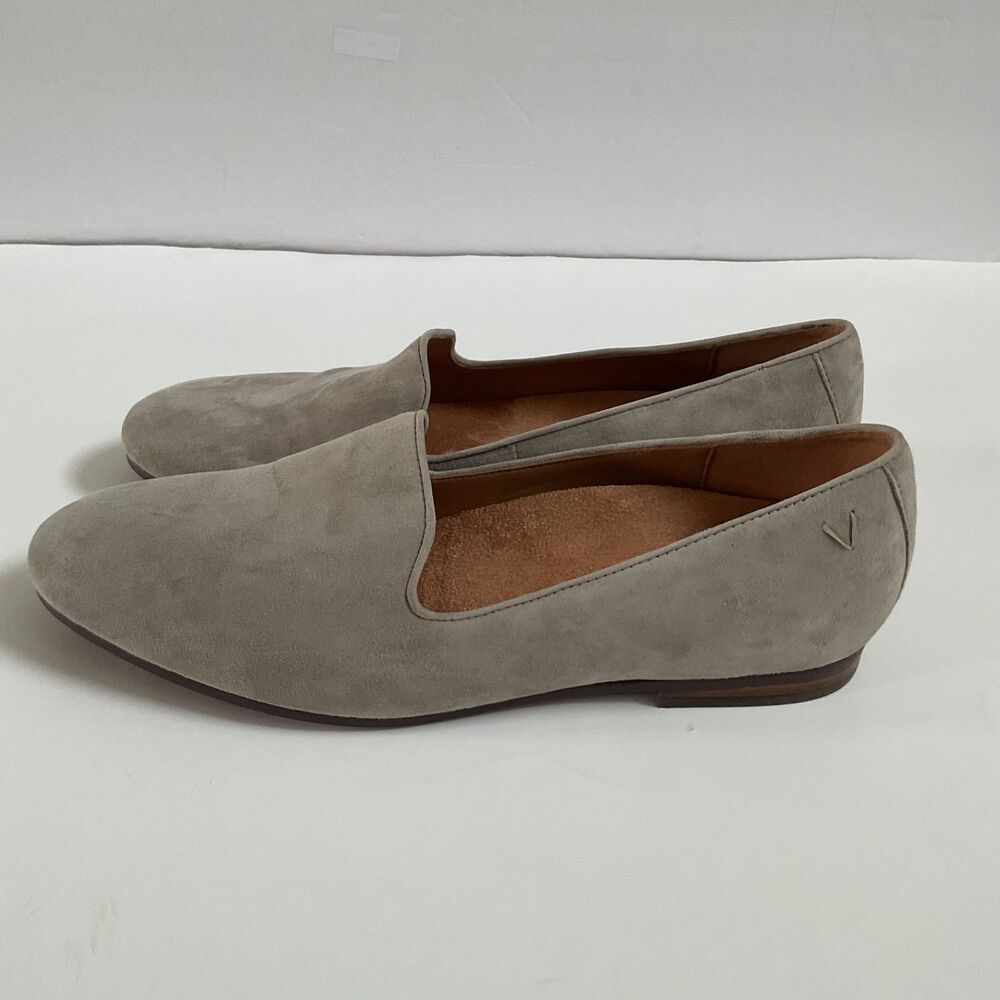 Vionic Willa 2.0 Suede Leather Loafers Sz 9 Dark taupe Orthotic Slip On Comfort